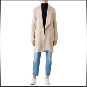 Waverly Grey wool blend textured long jacket